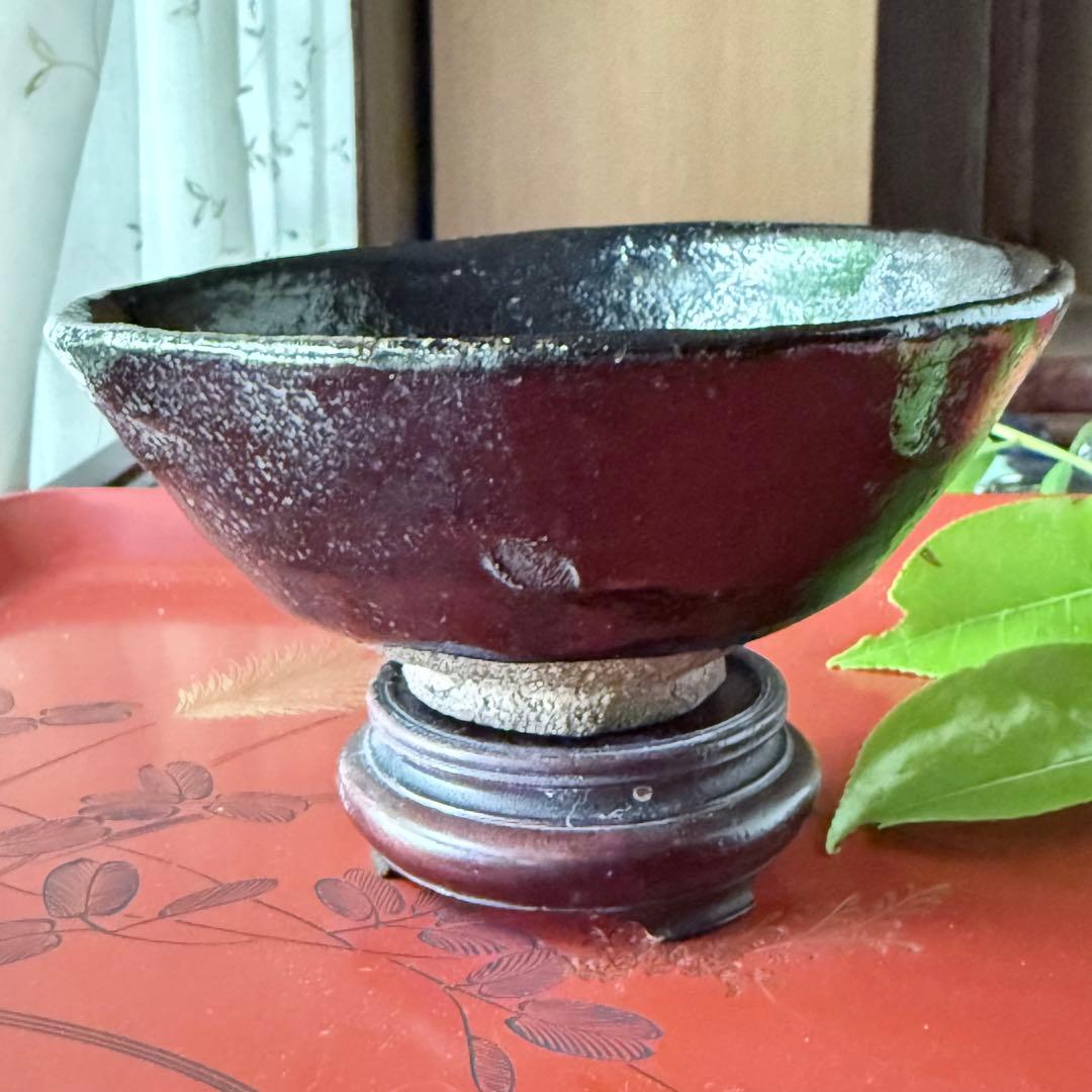 超限定リリース‼︎黒茶盌の佳品‼️井戸茶盌　在銘　楽　作者詳細不明1客