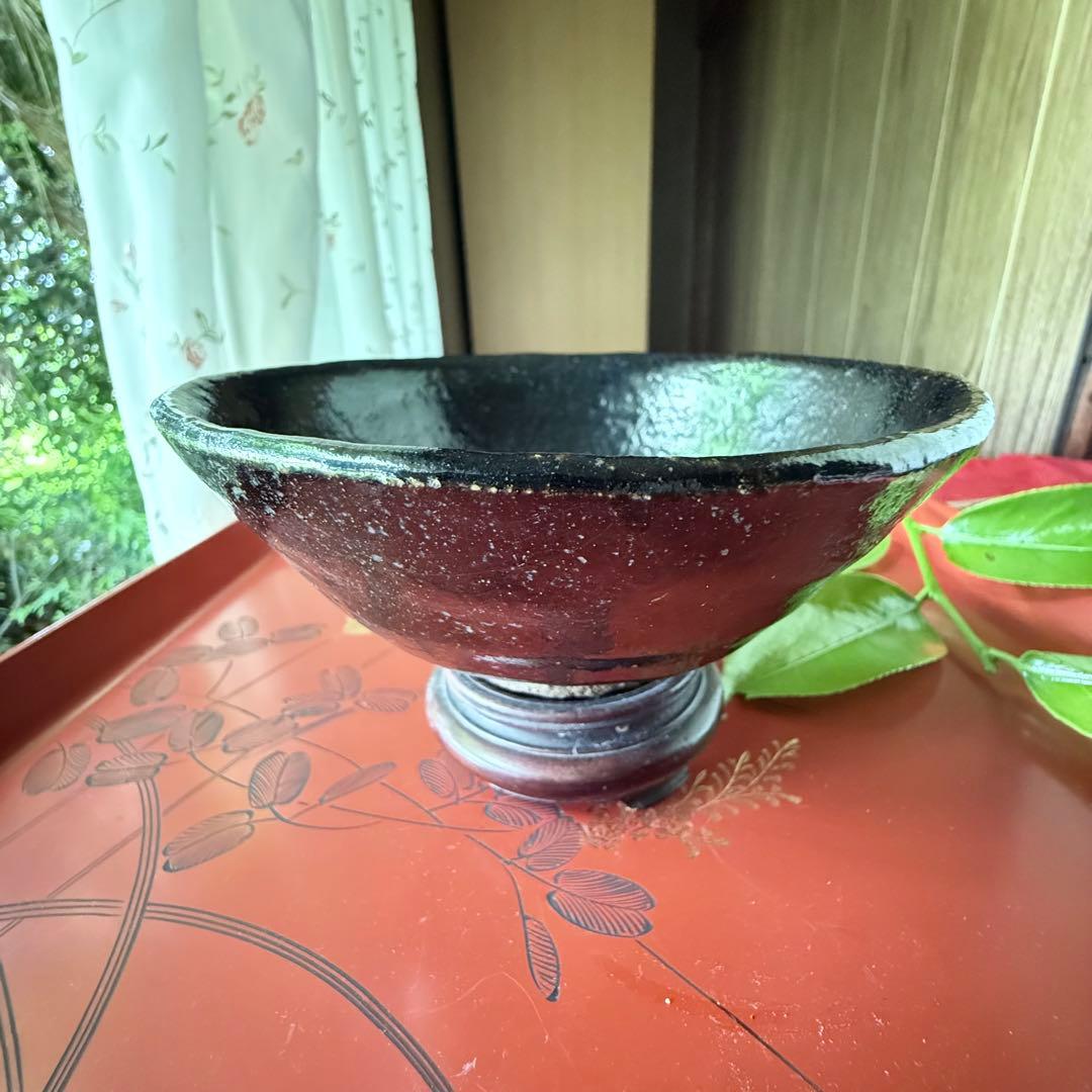 超限定リリース‼︎黒茶盌の佳品‼️井戸茶盌　在銘　楽　作者詳細不明1客