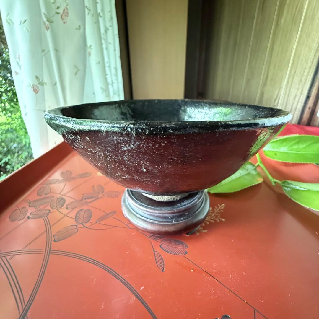 超限定リリース‼︎黒茶盌の佳品‼️井戸茶盌　在銘　楽　作者詳細不明1客