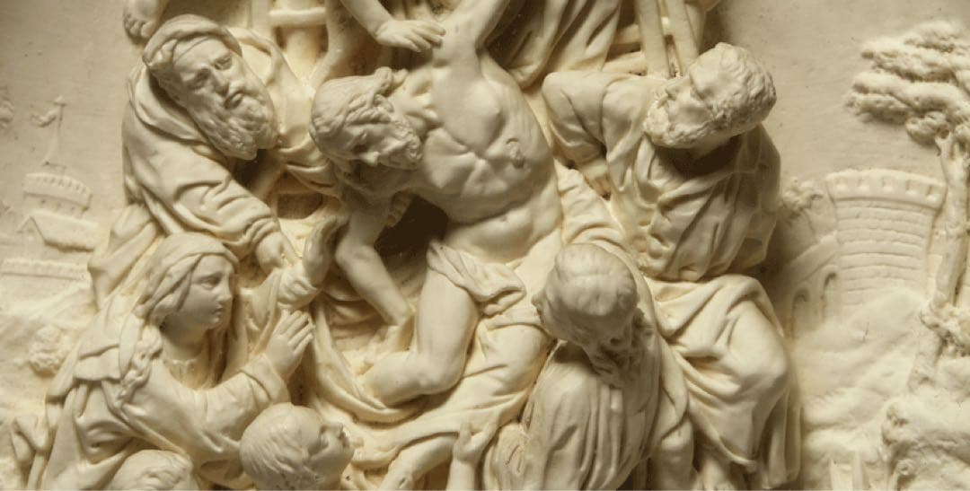 【十字架降架　E.カシエ作】 メダイヨン　キリスト教美術　ルーベンス