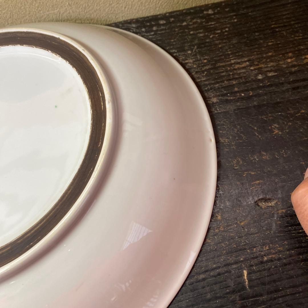 中国美術　古玩　粉彩草花文大皿