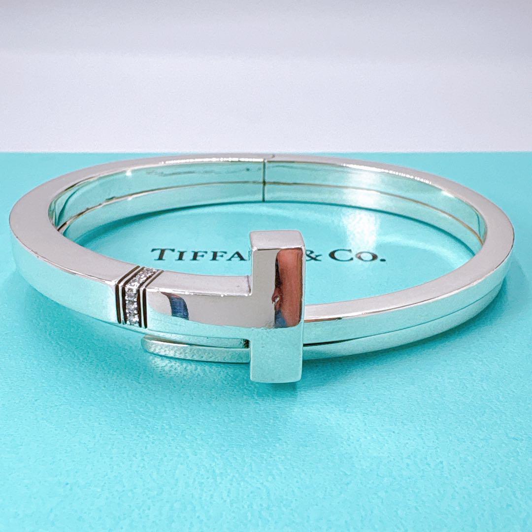 美品レア ティファニー Tスクエア ラップ ブレスレット ダイヤ シルバー925