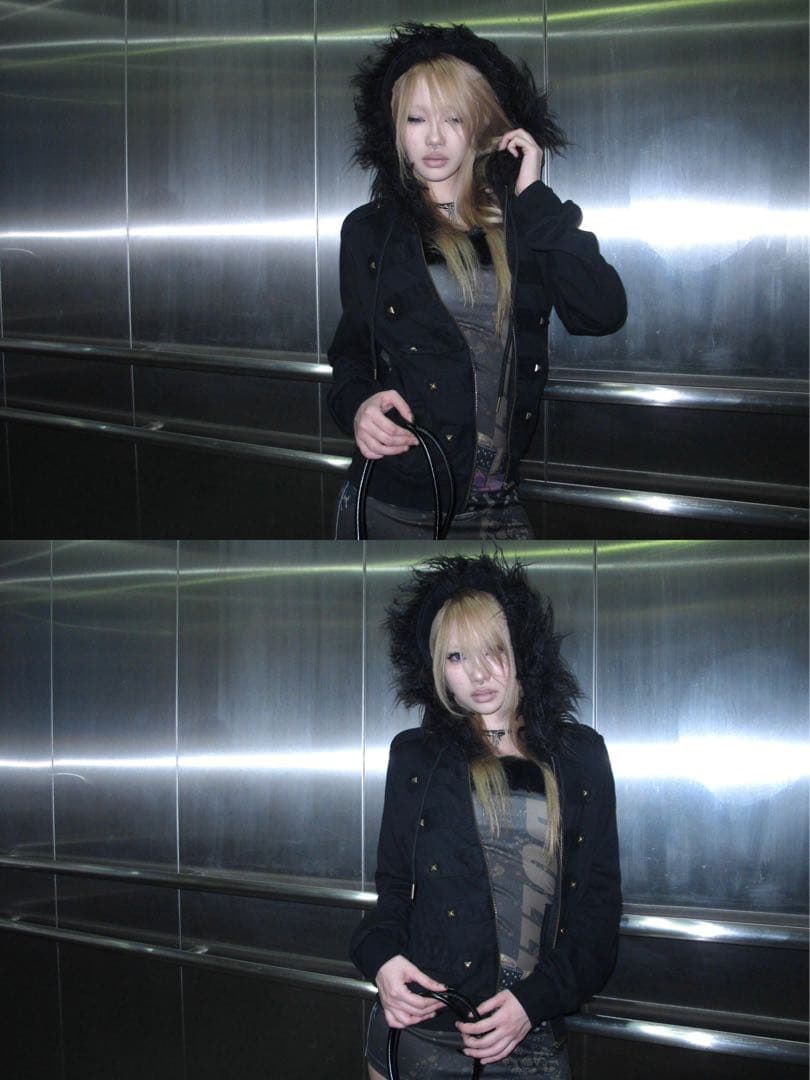 正規店購入 no E mosen ブラックファー付きジャケット