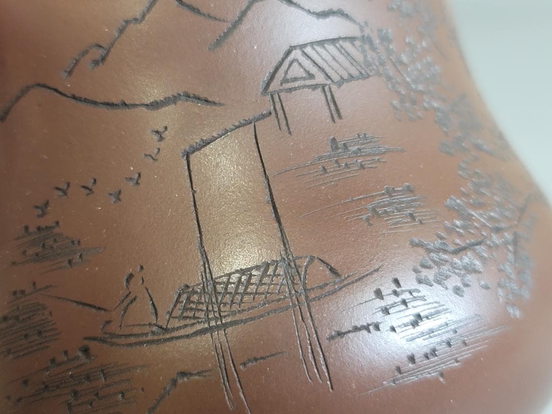 中国古美術・紫砂壺 盖款 :大生（范大生）宜興原鉱・紫泥急須・茶壺