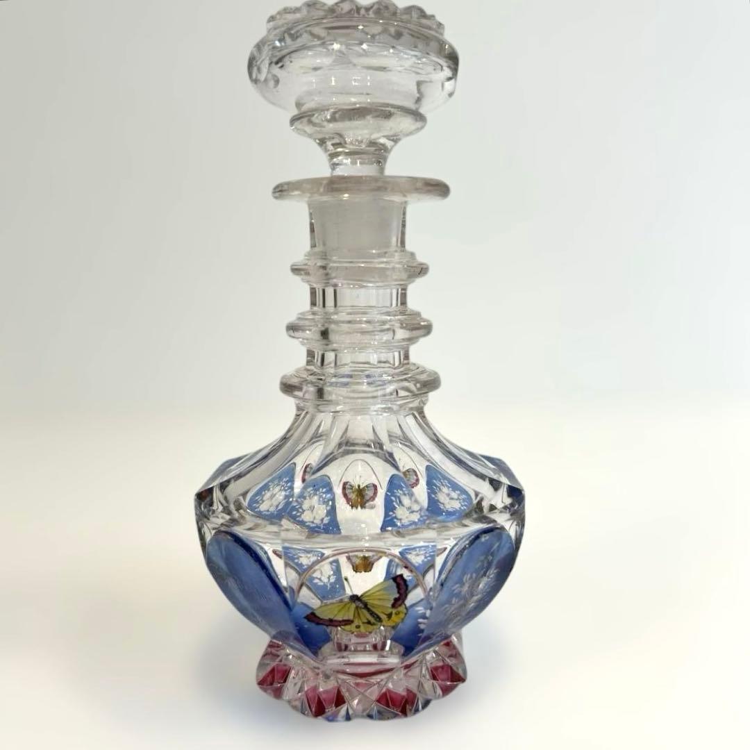 ボヘミアガラス デキャンタ 1930年代西洋 アンティーク クリスタルガラス