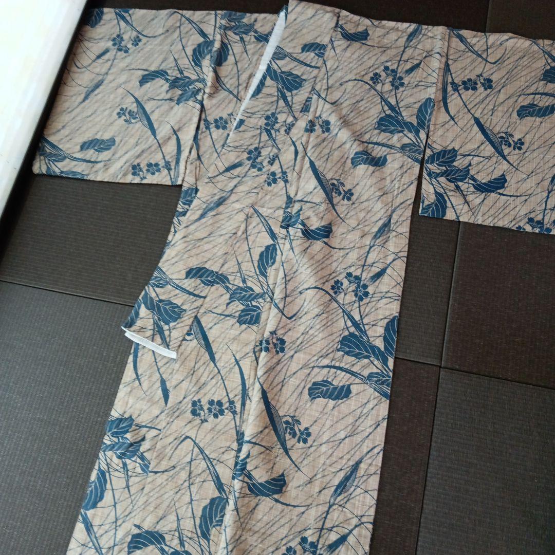 マ*ロ様 竺仙？　奥州小紋風　三越誂え　桜草模様　浴衣単品