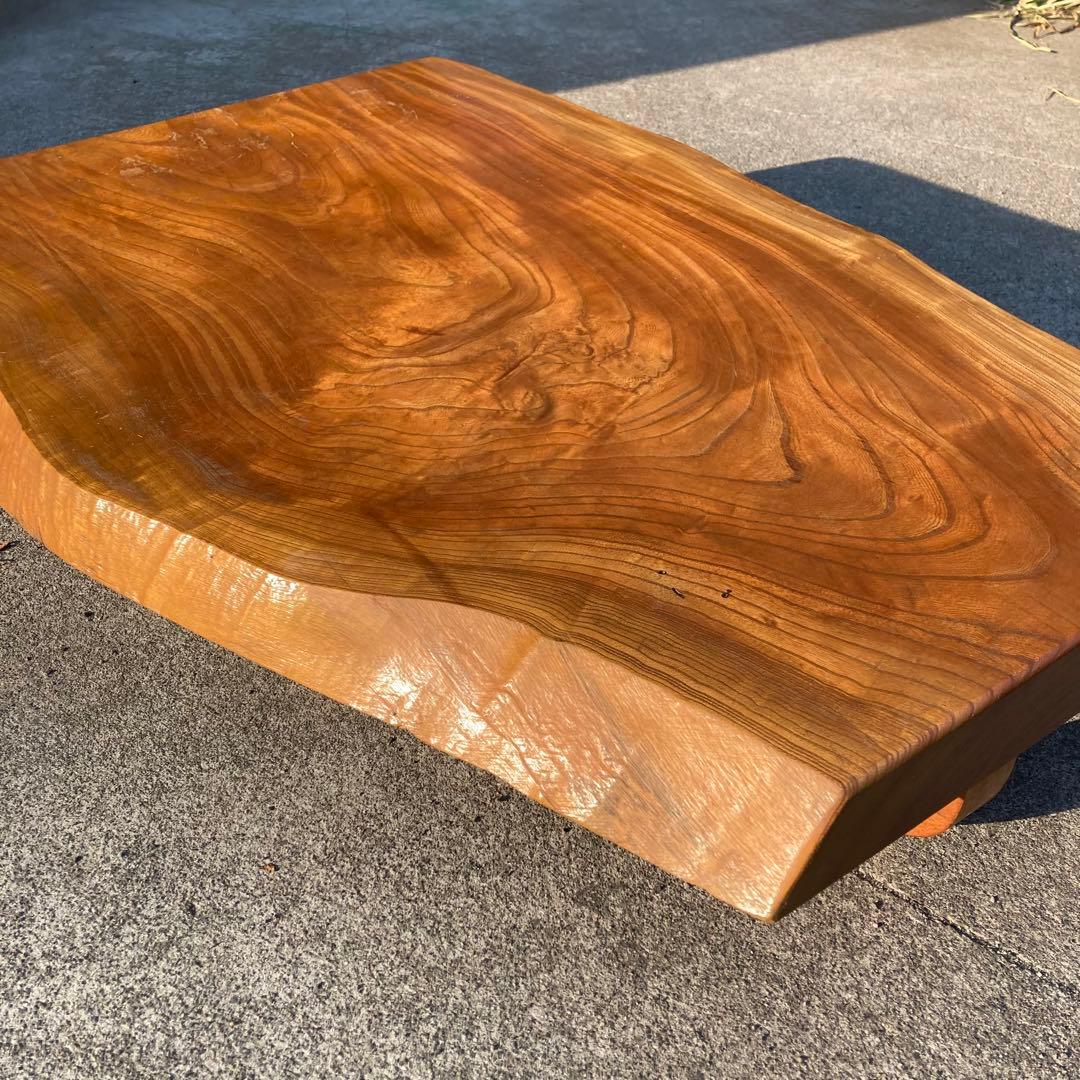 けやき一枚板　天然木テーブル　座卓　台座　欅ローテーブル