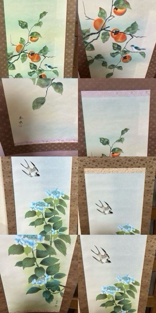 掛け軸12本　桐箱セット　銀座トップアート