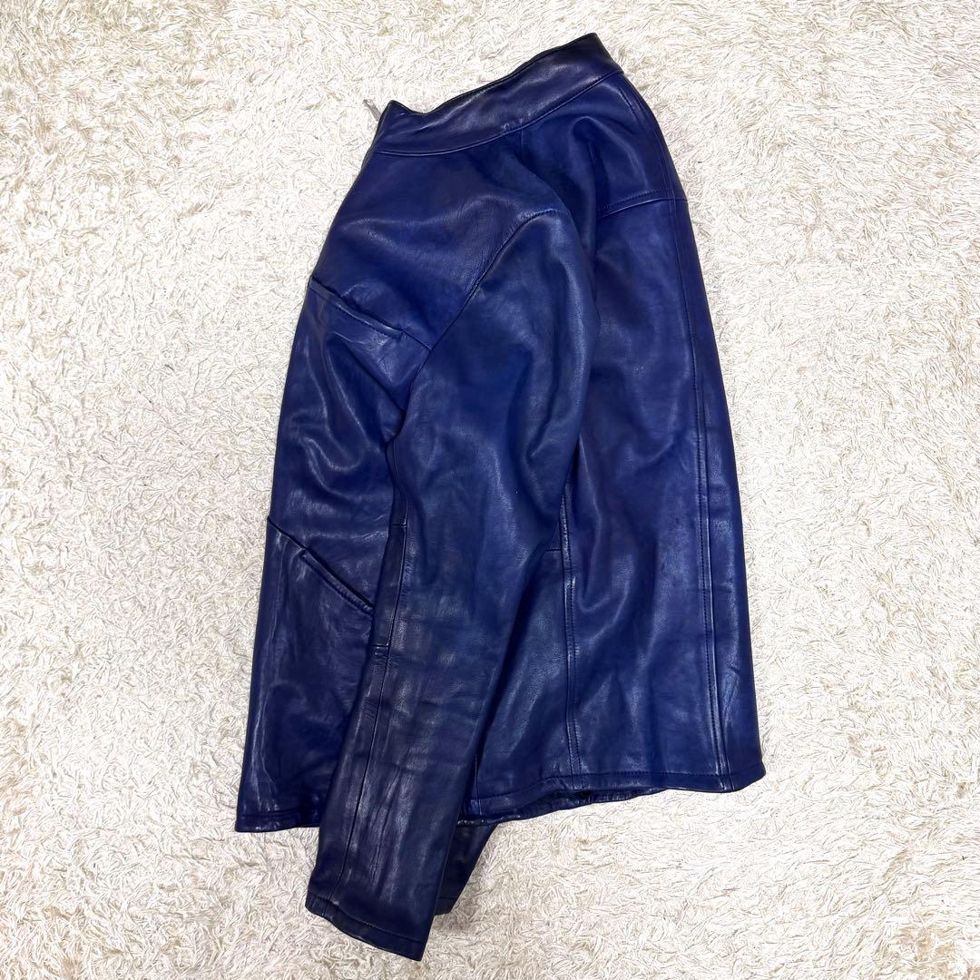 BLUE BLUE ブルーブルー シープレザーインディゴ ライダース L