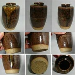 ③膳所焼/陽炎園作 淡海ぜ々 共箱　日本陶磁器 伝統工芸 　茶器/茶道具