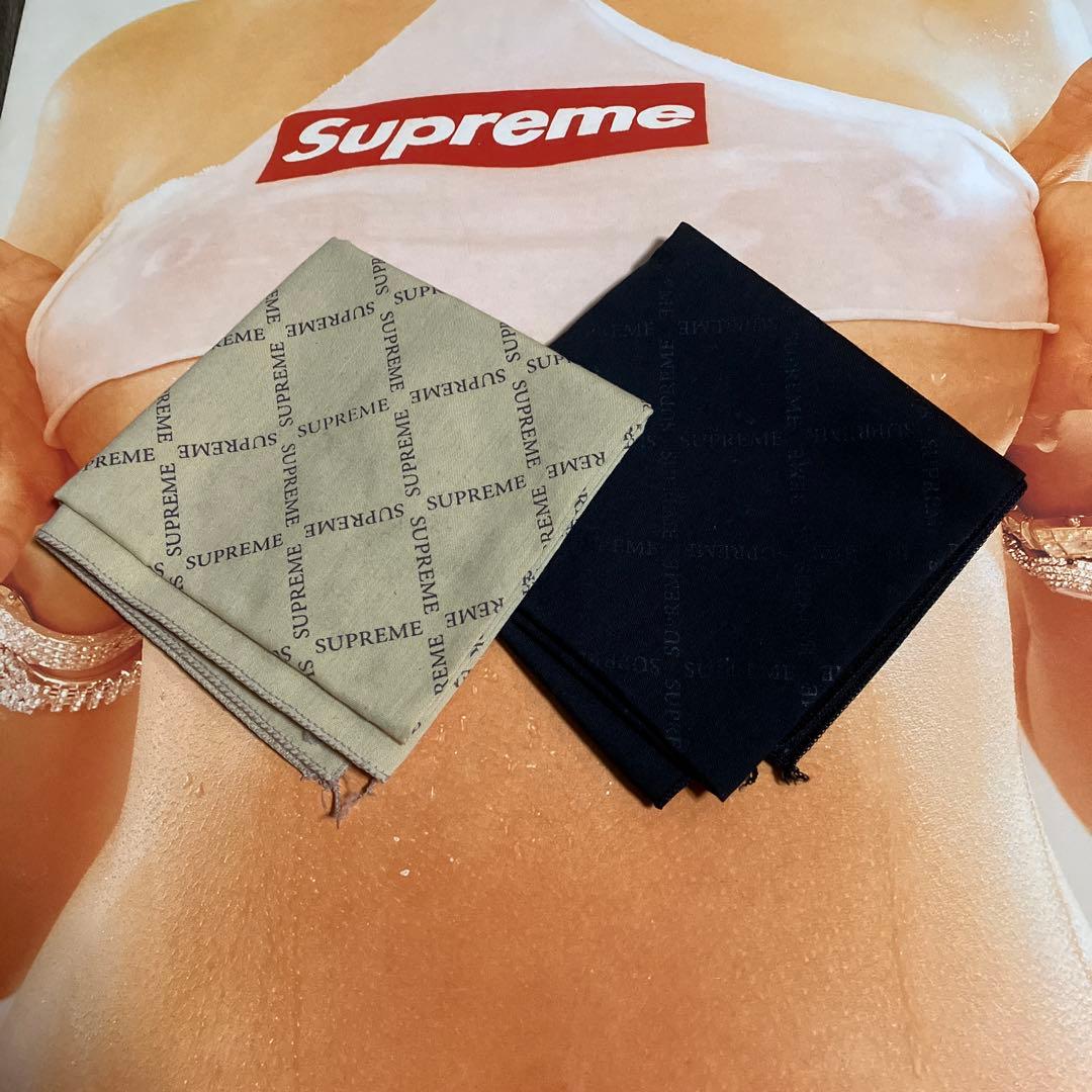 Supreme バンダナ 2枚セット べージュ　黒
