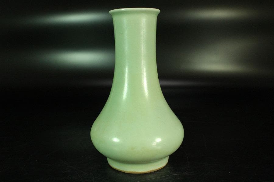 中国美術 青磁 瓶 尺立 茶道具伝来(K-A857)