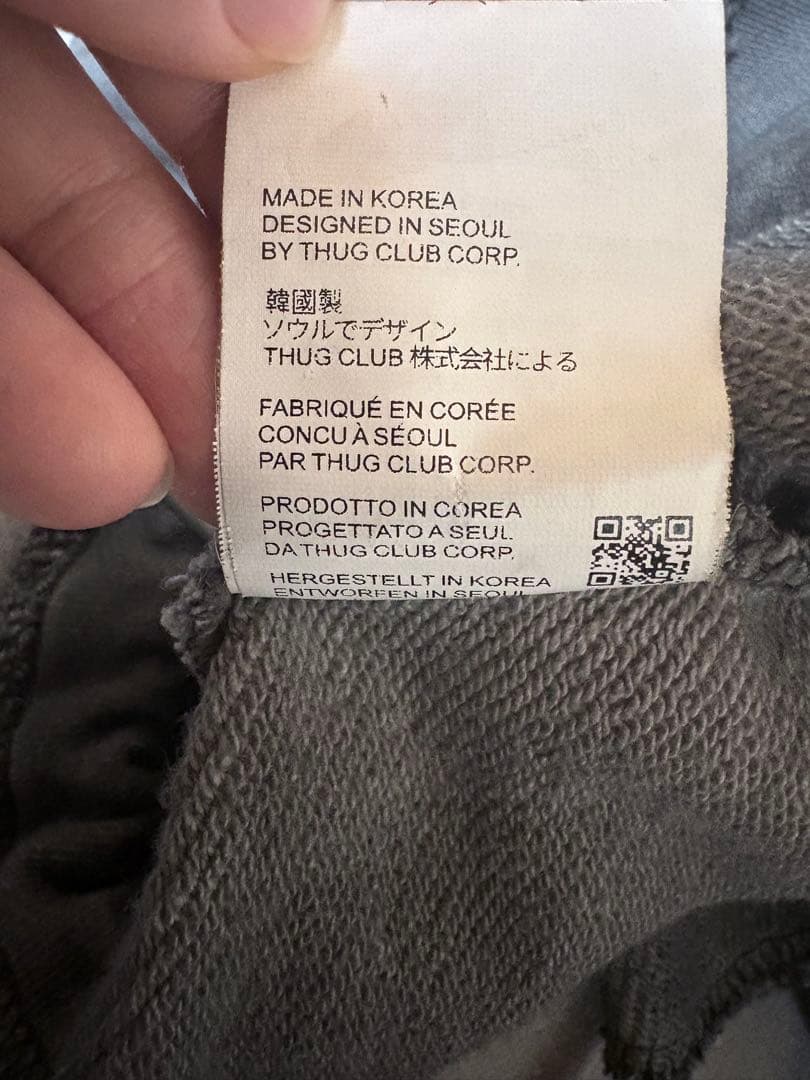 Thug Club サグクラブ ロックダメージフーディ TCロゴ M