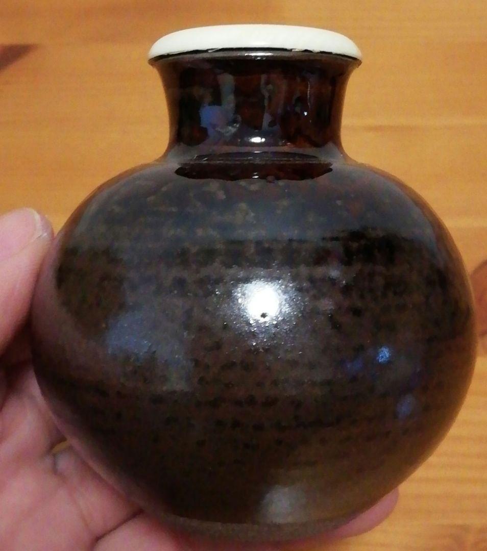 笹田有祥作　木下　丸壺　中興名物　茶入　共箱　仕服付　略歴付　茶道具