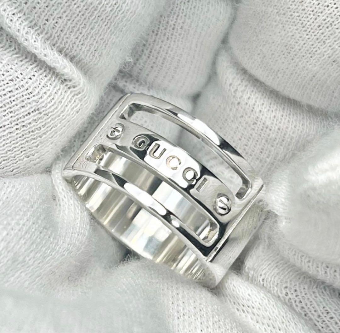 美品‼️GUCCI 指輪　ロゴワイドリング　20号