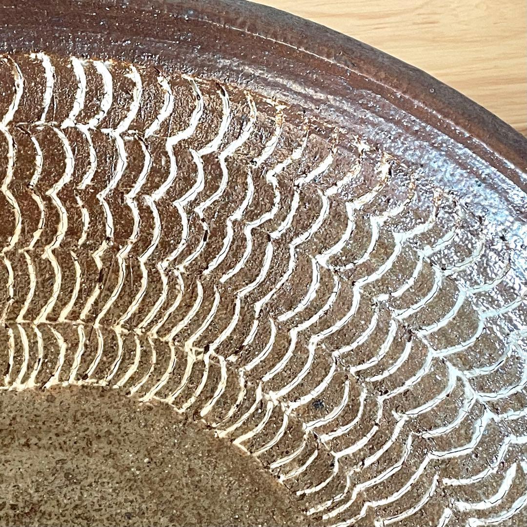 民藝 象嵌の大鉢 一尺一寸 検）バーナード・リーチ 生田和孝