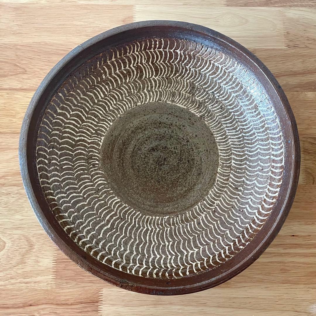 民藝 象嵌の大鉢 一尺一寸 検）バーナード・リーチ 生田和孝