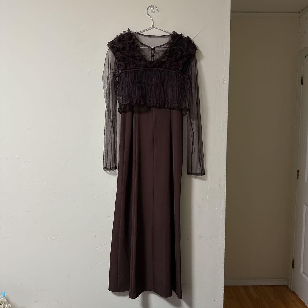 チュール フリル ベスト シアー トップス ワンピース 3点セット