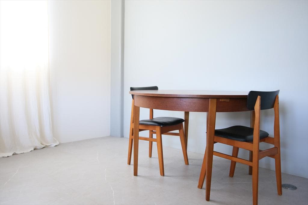 英国アンティーク伸張式ラウンドダイニングテーブル/エクステンション机89-113