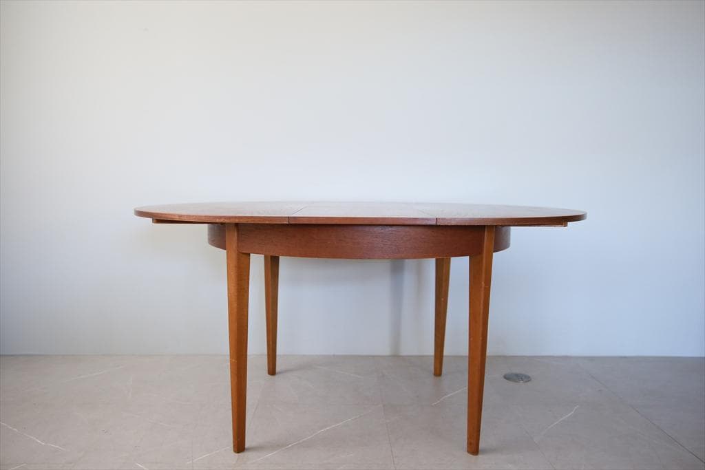 英国アンティーク伸張式ラウンドダイニングテーブル/エクステンション机89-113