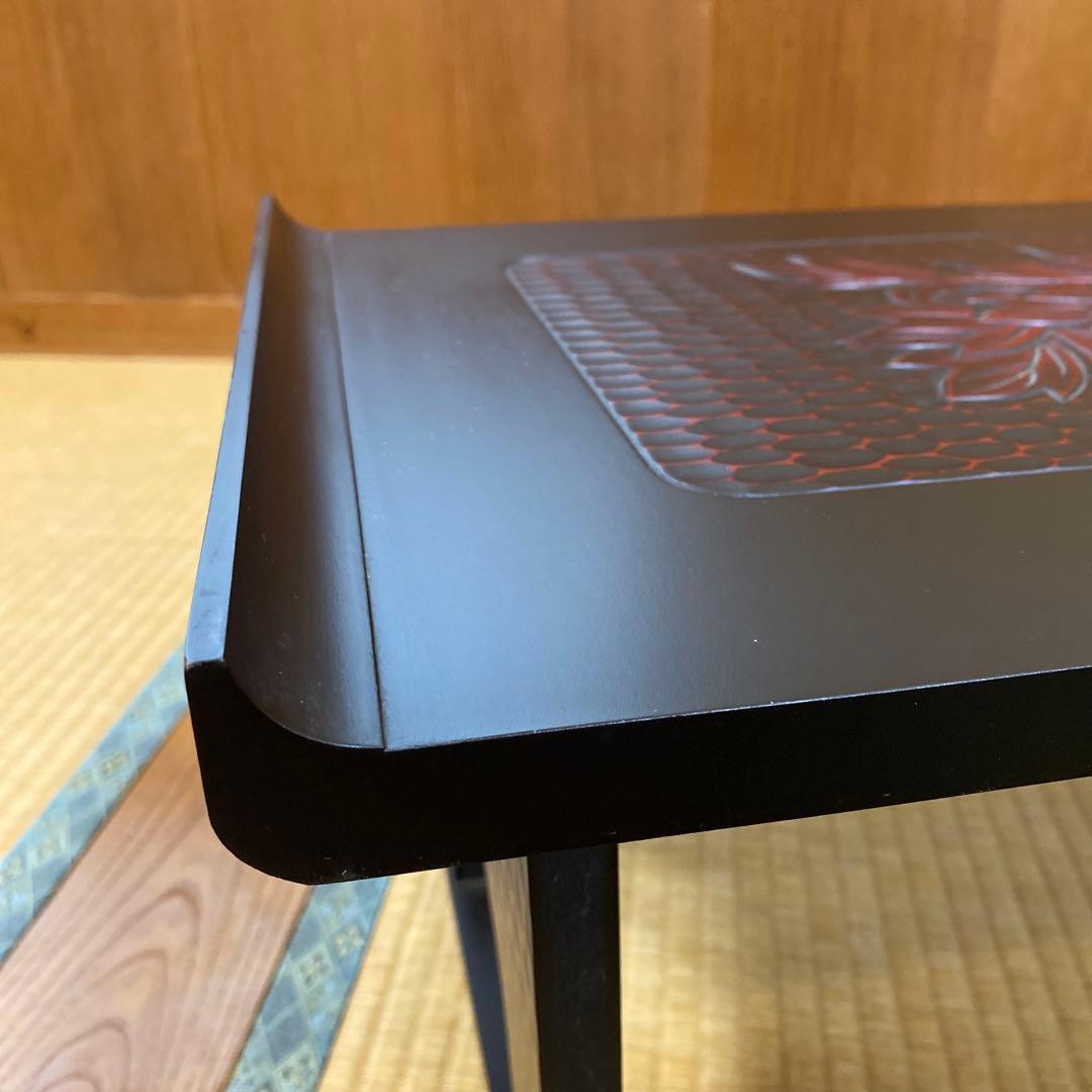 文机　鎌倉彫　花柄　折りたたみ　レトロモダン　昭和レトロ　花台　写経台　伝統工芸