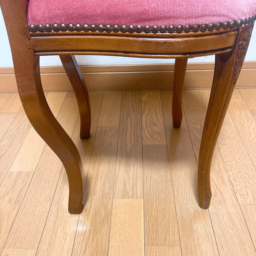 アンティーク調 猫脚チェア ロココ調 彫刻 鋲 椅子 ダイニングチェア