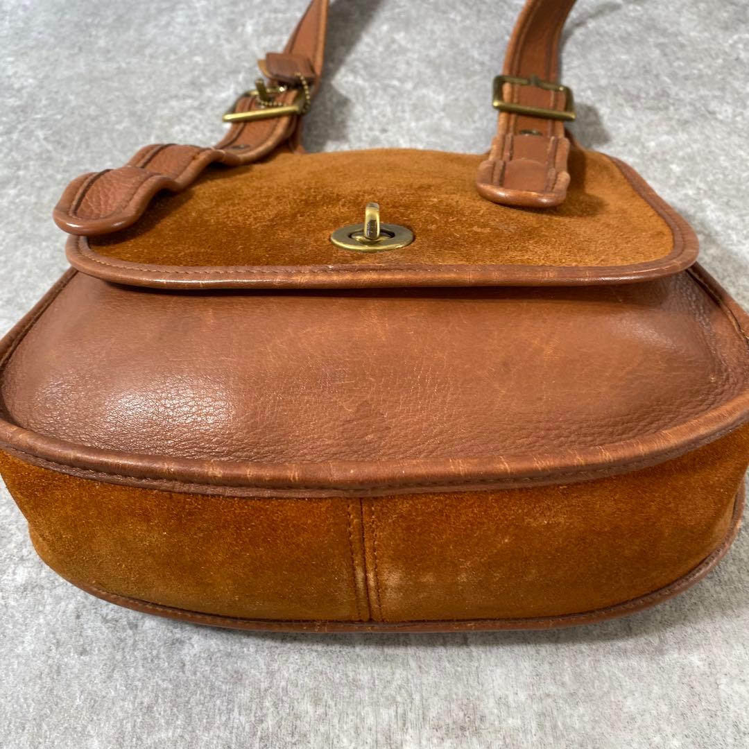 希少　オールドコーチ ショルダーバッグ 9014 ターンロック 茶 ビンテージ