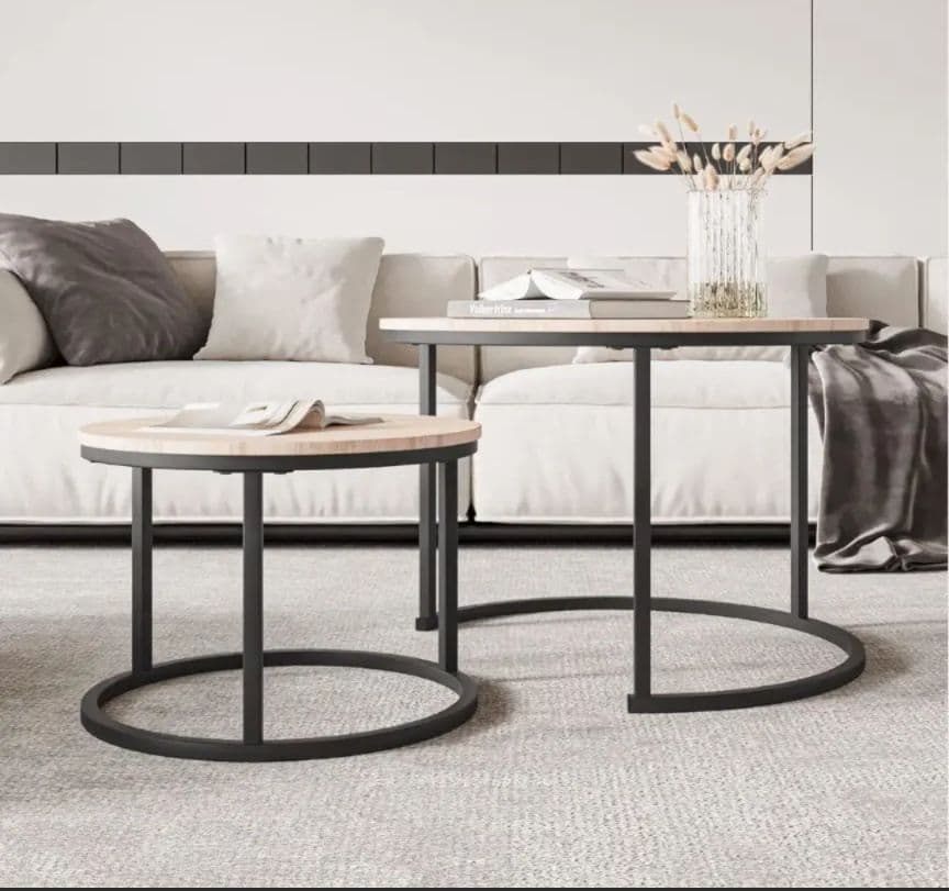 FOUBAM ラウンドコーヒーテーブル　2個セット