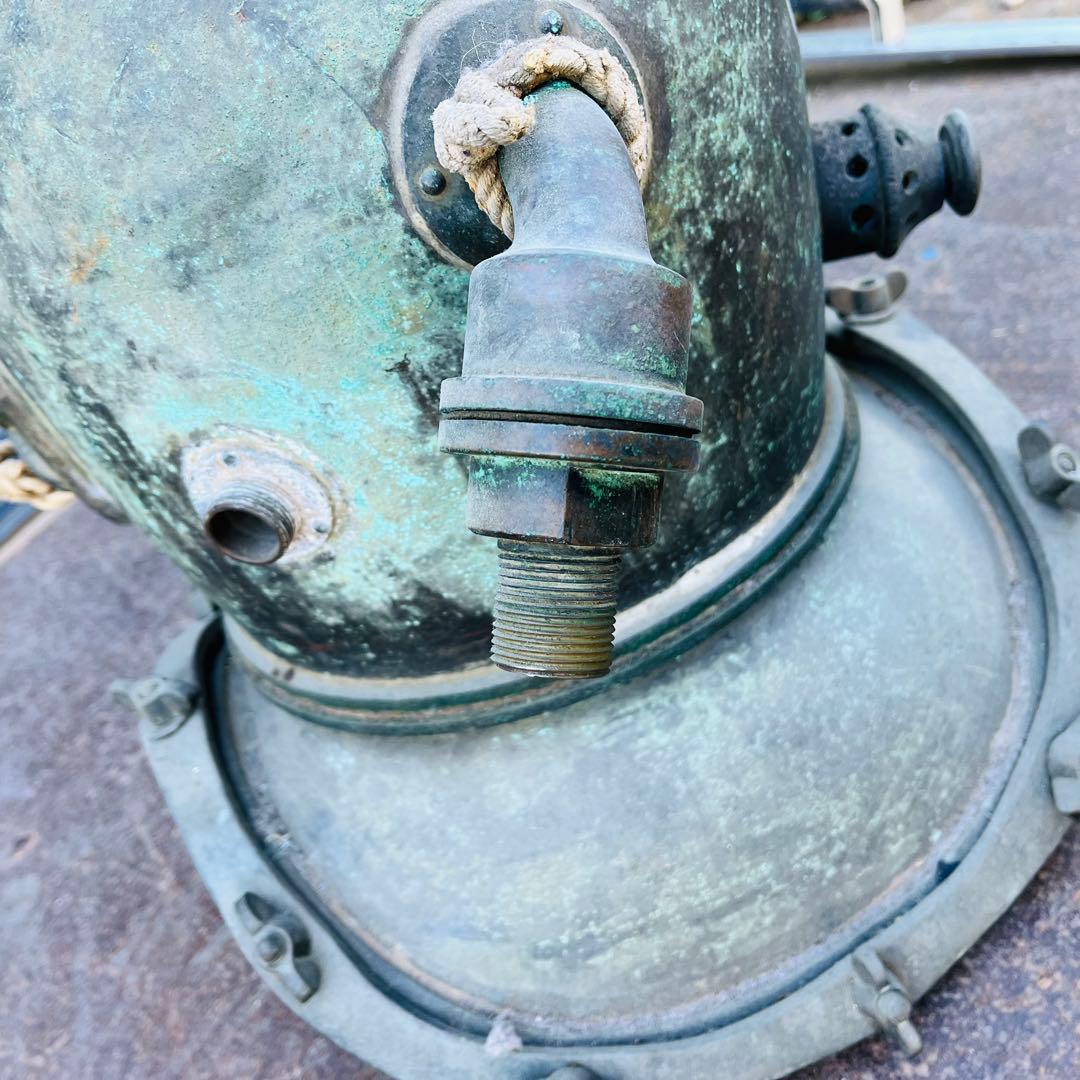 【希少】東亜潜水機株式会社　ヘルメット式潜水　アンティークの潜水ヘルメット真鍮①