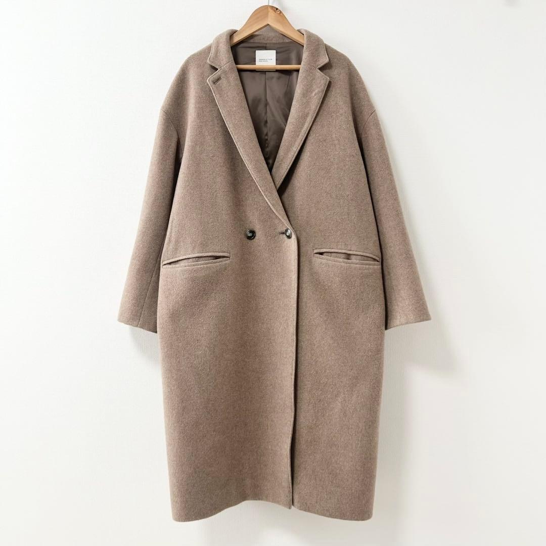 北欧、暮らしの道具店 3WAYアレンジ襟のかろやかチェスターコート　ベージュ
