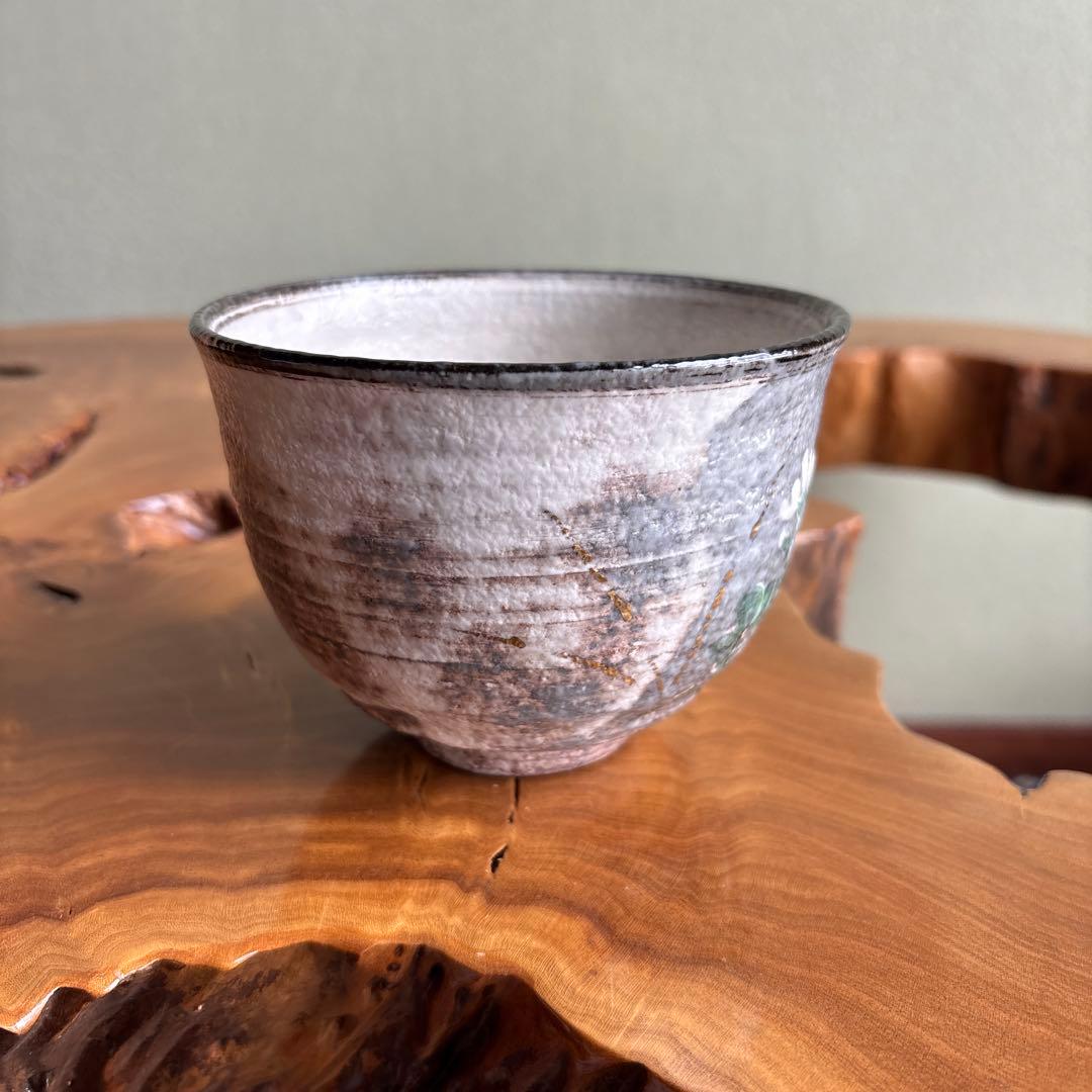 乾山写菊絵 浅見与し三作 京清水 抹茶碗 茶道具 共箱
