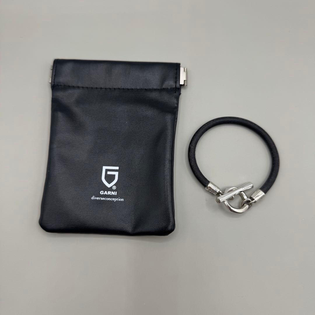 美品　ガルニ　ブレスレット　レザー　シルバー