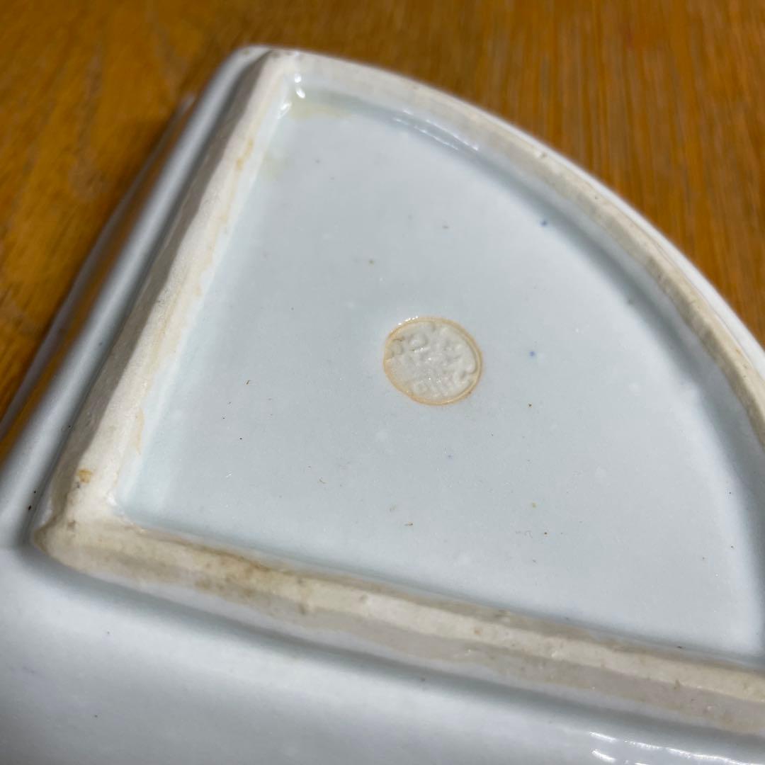 須田菁華　古染付写し扇形皿　箱なし