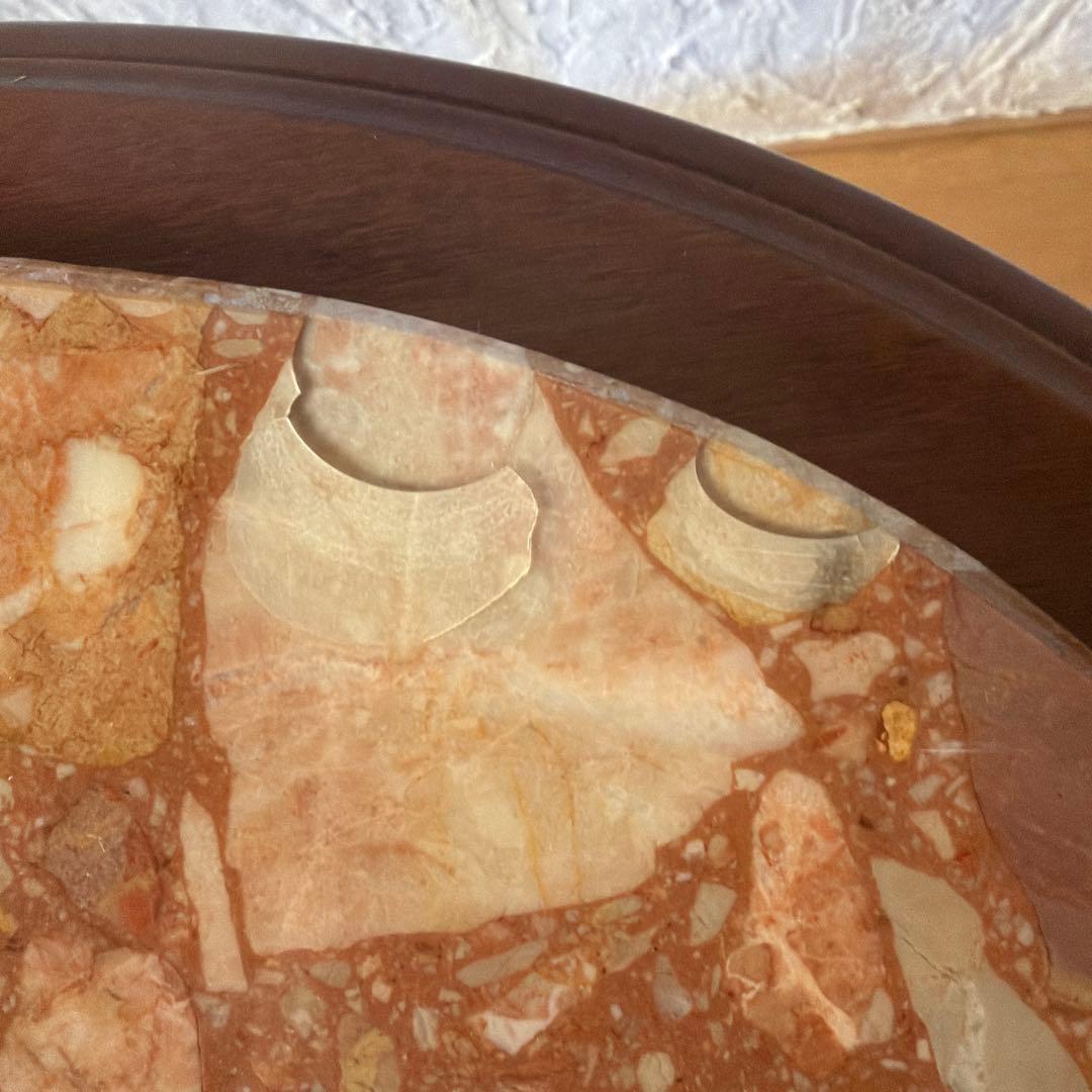 【送料込】大理石天板の円形テーブル