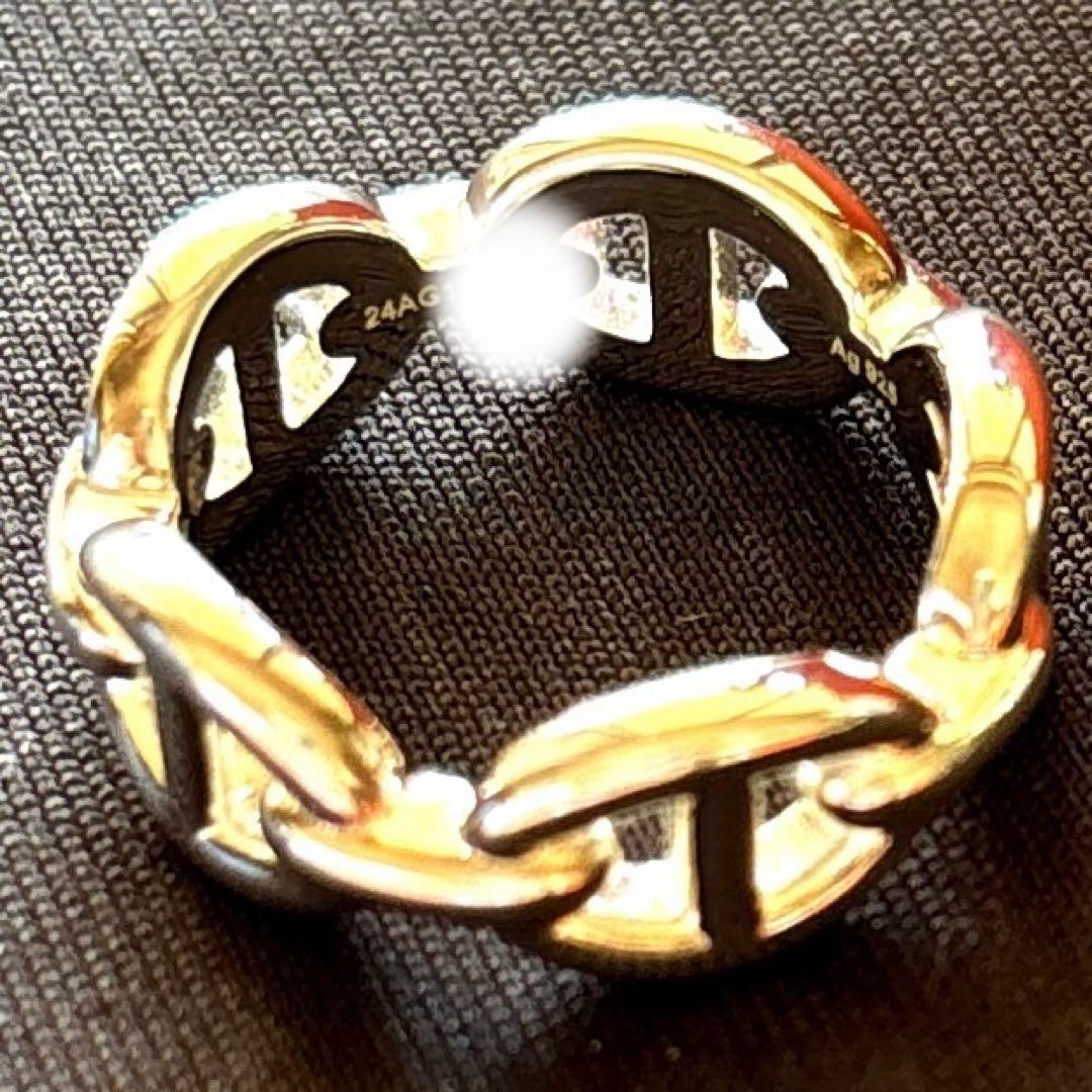 HERMESシェーヌダンクル アンシェネ リング49号/完品/極美品/正規品