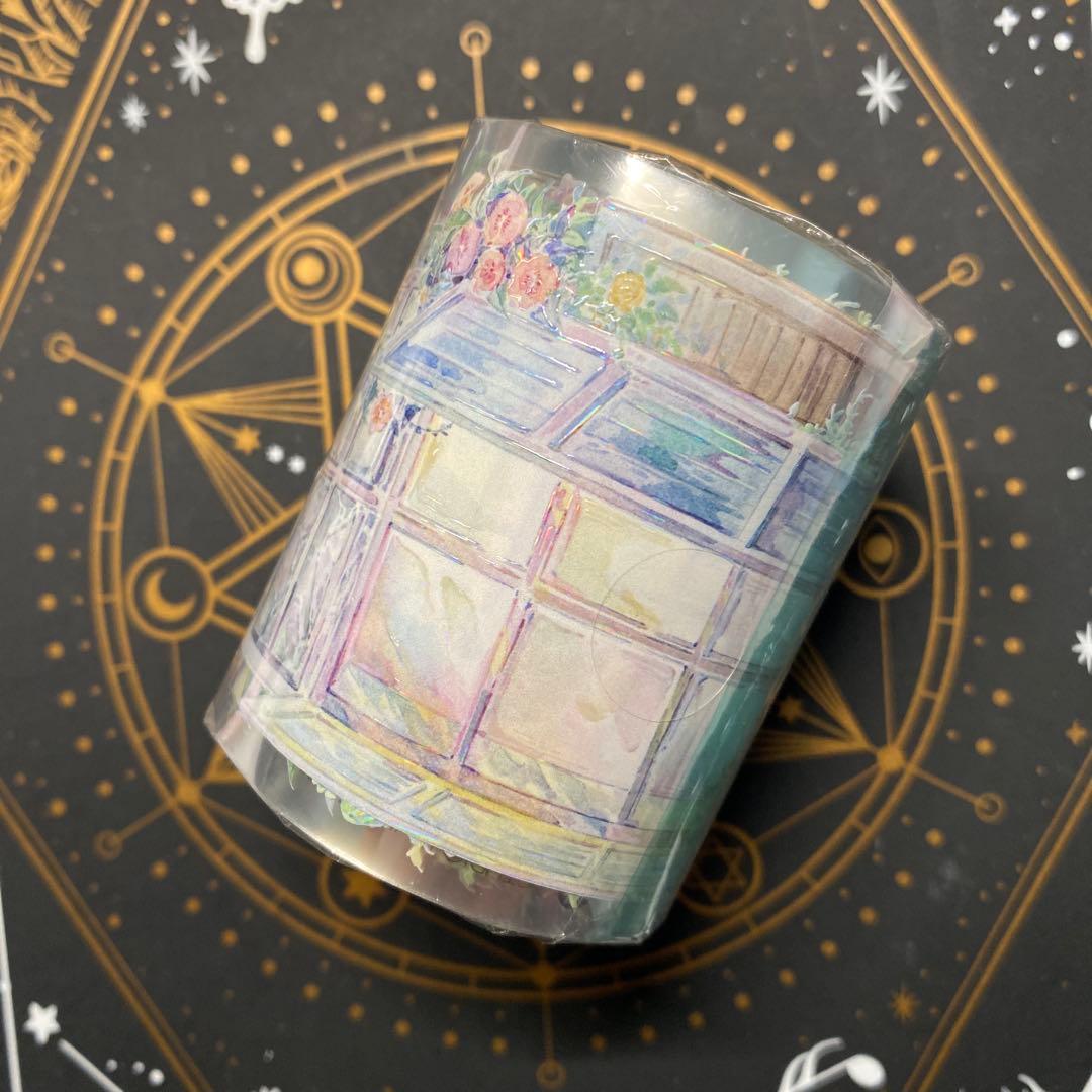 【A1】海外　10m巻　貝殻光/PETマスキングテープ　装飾系/背景系/お花系