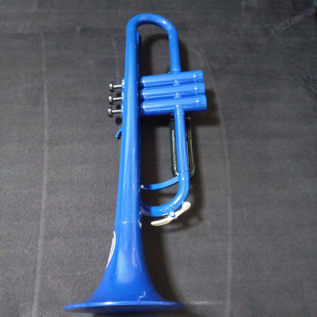 ZO プラスチックトランペット本体 青&黒 ソフトケースマウスピース付