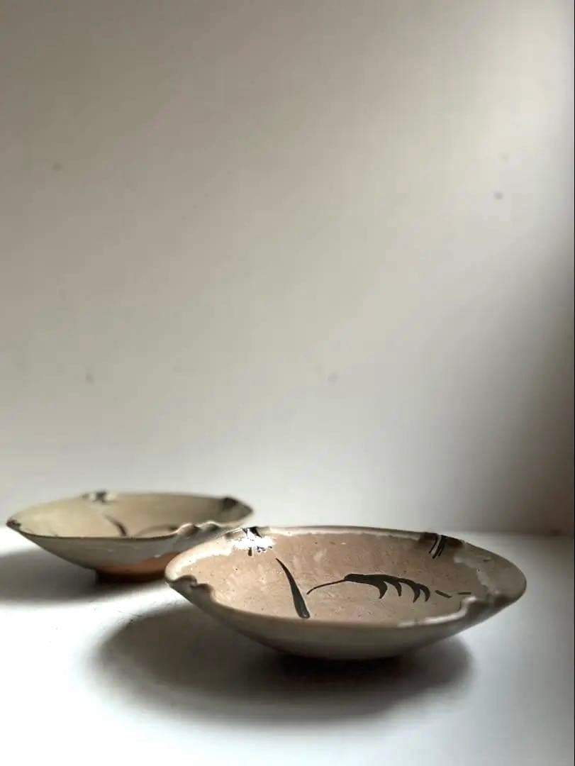 376 田中佐次郎 山瀬窯 絵唐津菓子器 ② 唐津焼 茶道 茶道具 未使用 希少