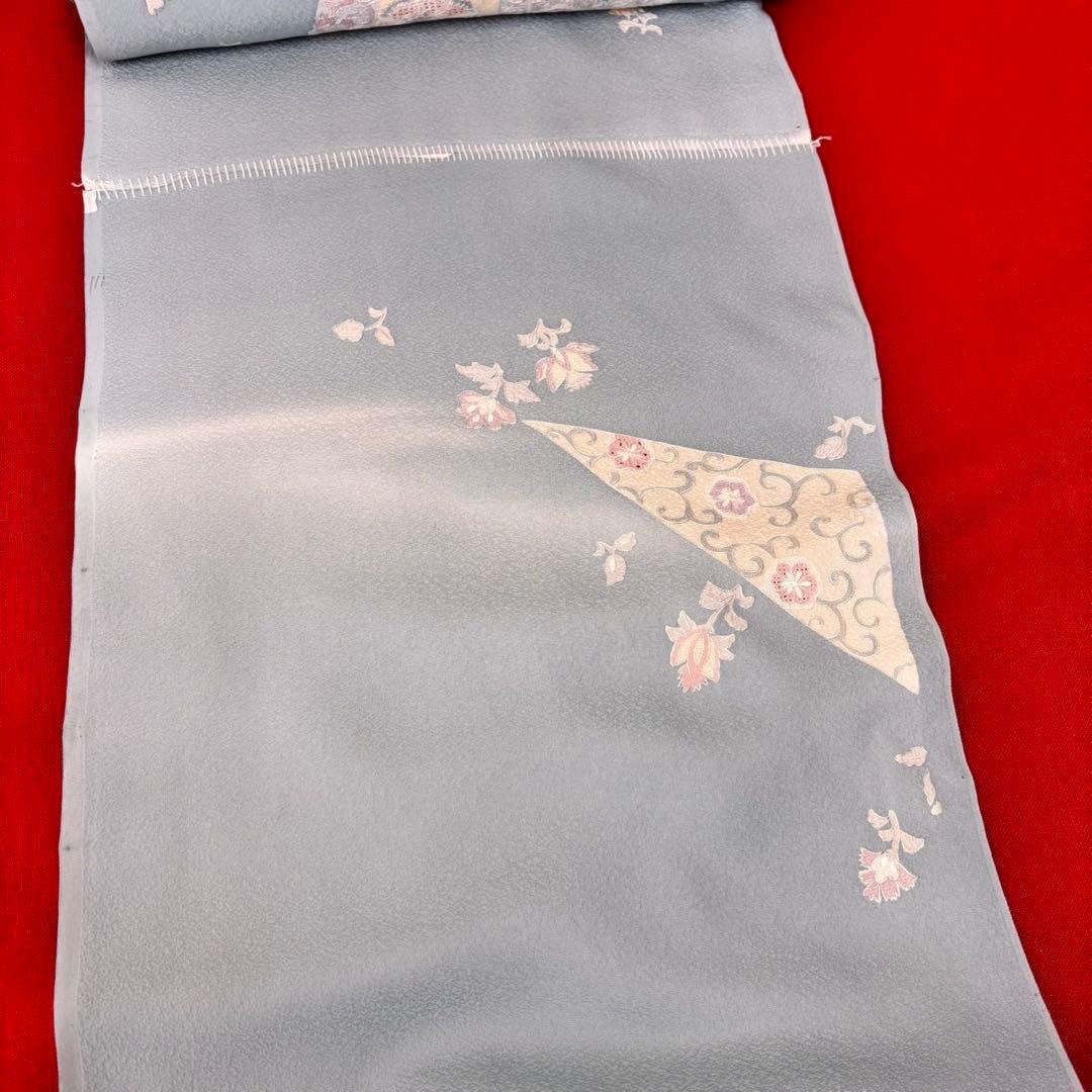 色無地反物　蘇州刺繍 未使用　アイスブルー