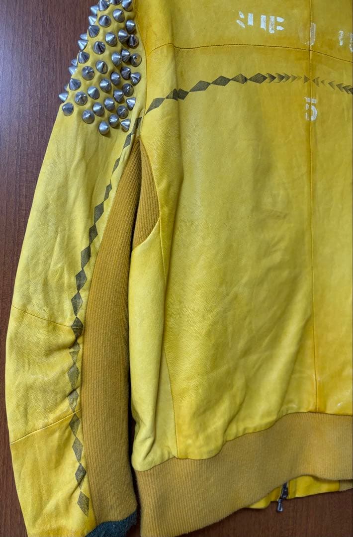 センブル SEMBL 革ジャン スタッズ付き シングルライダース ジャケット