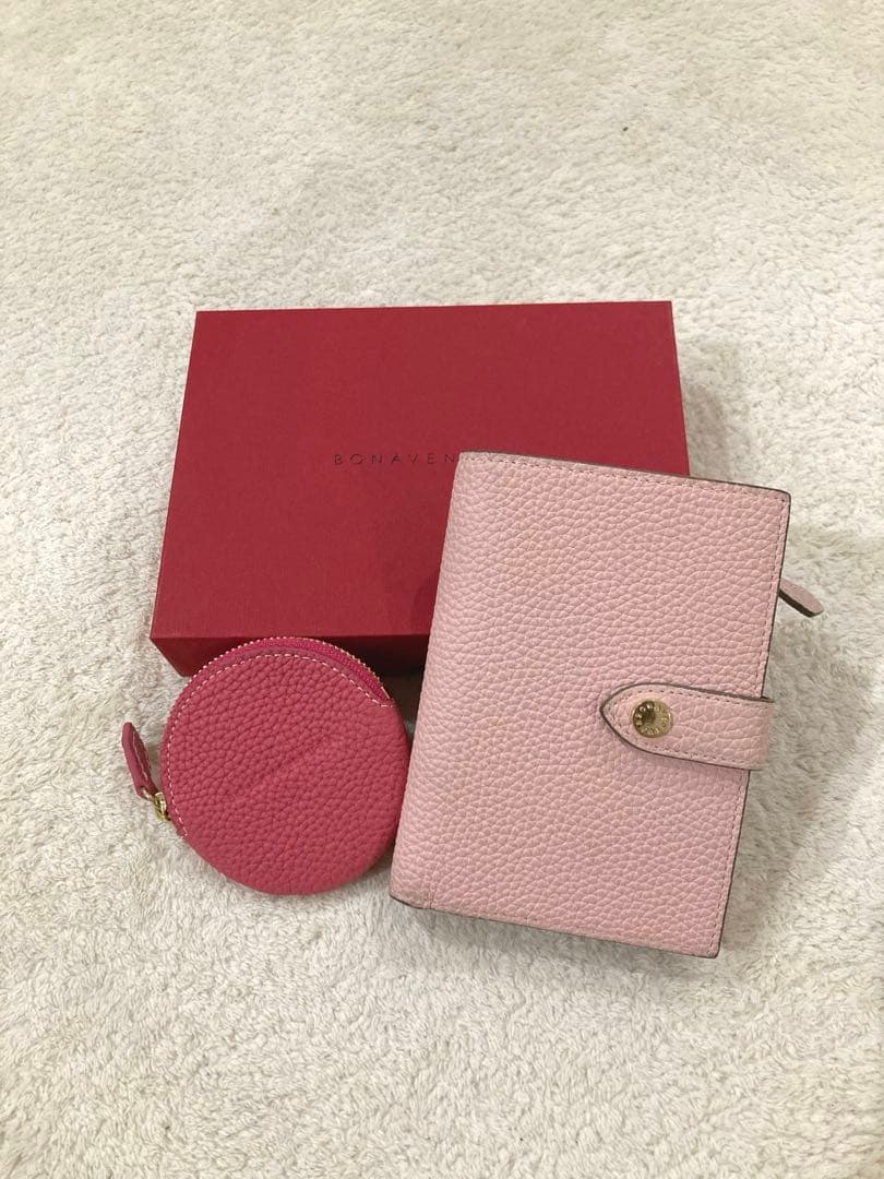 ボナベンチュラ　二つ折り財布　サクラピンク　おまけ付き