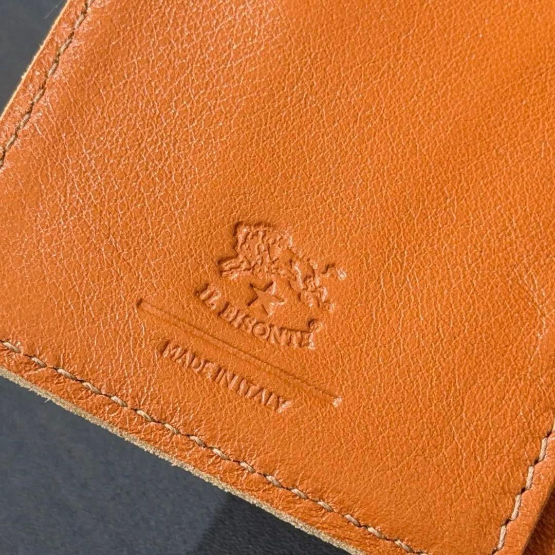 【新品未使用】イルビゾンテ 二つ折り がま口 財布 キャラメル ヤキヌメ