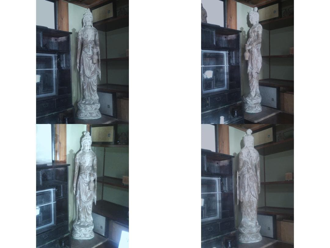 家宝に！【仏像　観音菩薩立像　等身大　木彫　骨董　◆掘り出し】★仏教美術　佛　仏