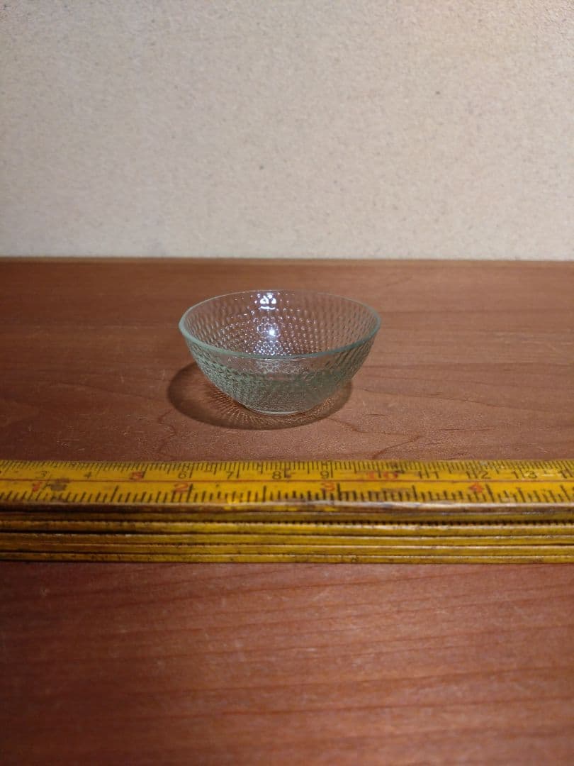 明治ガラス あられ紋 盃 猪口