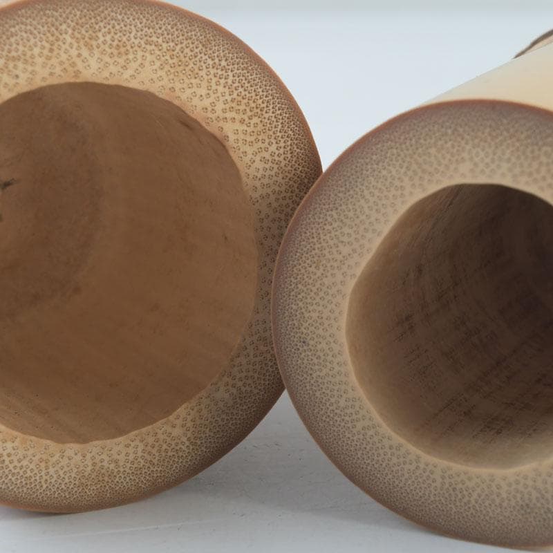 茶道具　大徳寺　柴野　長谷川寛州作　竹蓋置　一双　共箱　V　9796