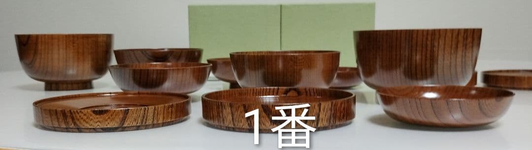 山中漆器　たに屋　欅ひとりぶん拭漆　2客　アウトドア　応量器　ミニマリスト