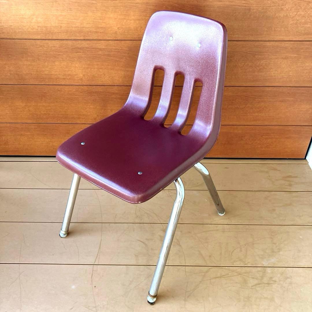 【Tks】①VIRCO社製 スタッキングチェア 4脚セット