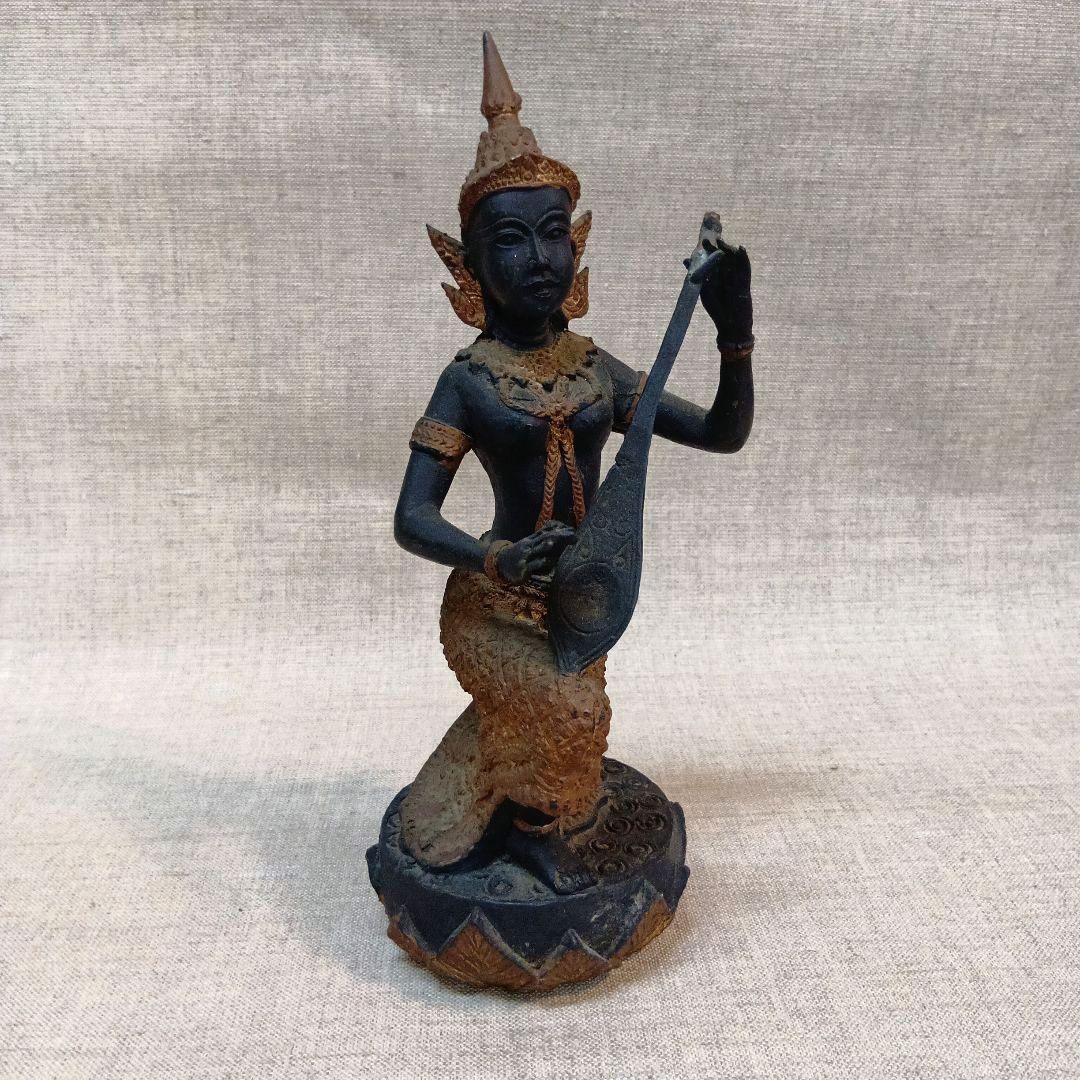 即発送タイ 天部(てんぶ）仏像 ブロンズ アジア伝統女性像 彫刻 約20cm