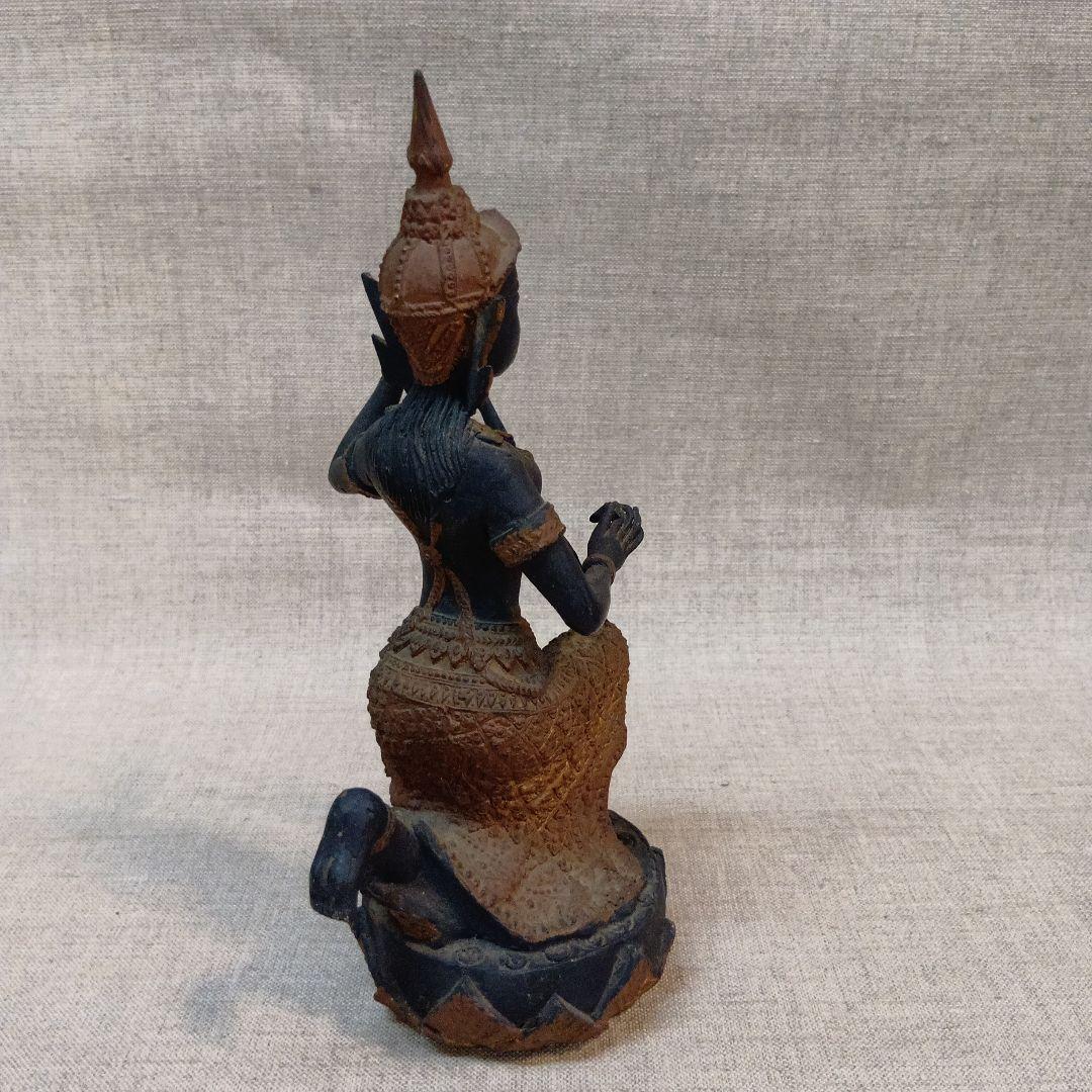即発送タイ 天部(てんぶ）仏像 ブロンズ アジア伝統女性像 彫刻 約20cm