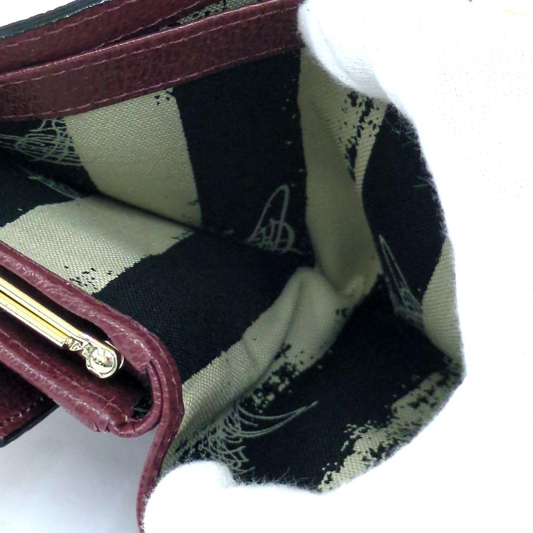 ヴィヴィアンウエストウッド/三つ折り財布/がま口タイプ/ワインレッド系　「美品」